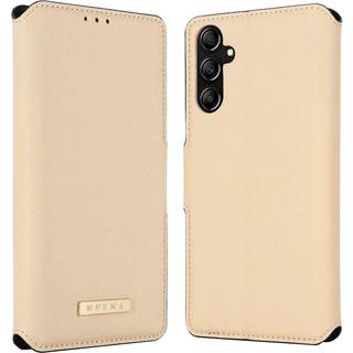 SKALO Samsung A14 4G/5G MUXMA Saffiano PU-læder Pungetui - Guld