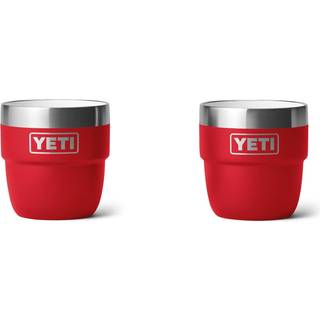 Yeti Rambler 4 oz Stabelbar kop rustfrit st?l vakuum isoleret espresso/kaffekop 2 pakke redning r?d