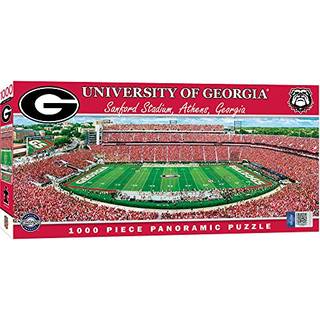 Masterpieces - 1000 stykker puslespil NCAA Georgia Bulldogs Panoramic Football Stadium View Fun for voksne og familie 13 """" X39