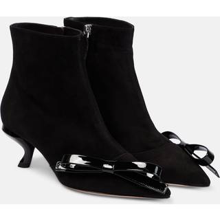Roger Vivier Virgule Bow suede ankle boots - black - EU 39