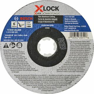 Bosch TCWX1AL600 6 in. x 1/16 in. X-Lock Metal Cutting Abrasive Wheel 46 Grit kompatibel med 7/8 tommer. Arbor type 1A (ISO 41) til applikationer