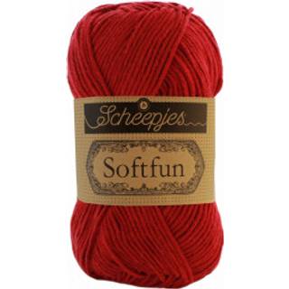Scheepjes Softfun 2617 Jam Indhold: 60% Bomuld / 40% Akryl Vægt/længde: 50 gram = ca. 140 meter Anbefalede pinde: 3.50-4.00 mm Strikkefasthed: 10 cm = 21 x 30 m Maskinvask / Skåneprogram max 30°C.