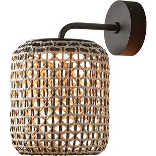 Bover Nans A LED udendørs væglampe, brun, Ø 21,6 cm