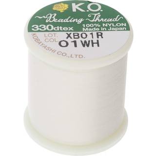 Ko nylon beading tråd hvid farve japansk før vindret 100% nylon 330tex flokresistente knude ledninger 50 m