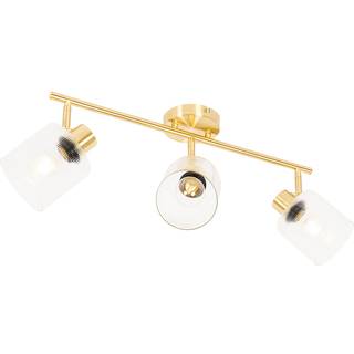 Loftspotlight guld med glas 3-lys justerbar - Laura