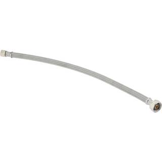 Eastman 16 tommer stål-flex flettet vandhane til 1/2 tommer FIP x 3/8 tommer komprimering Rustfrit stål vandhane forsyningslinje 48004