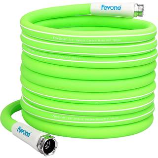 Fevone Garden Slange 100 ft Kraftigt vandslange 5/8 Haveslange 100 fod Letv?gt Have Slange Gr?spl?ne & Have vanding Udstyr 3/4 Fastbeslag Drikvan
