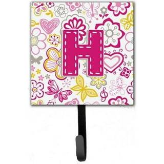 """" Caroline's Treasures CJ2005-HSH4 Letter H Flowers and Butterflies Pink Leash eller Key Holder Small Multicolor """"