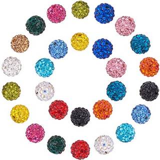 PH Pandahall 150st 15 färger Rhinestones pärlor 10mm Pave Disco Ball Clay Beads Polymer Clay Rhinestone Pärlor Crystal Diamond Beads For Armband