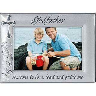 Malden International Designs Godfather med Cross Picture Frame 4X6 Silver