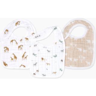 Aden + Anais aden + anais White Snap 100% Cotton Muslin Safari Dream Bibs 3 Pack