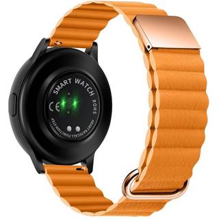 Smartwatch Rem 20mm Magnetisk Litchi Læder - Orange / Rose Gold