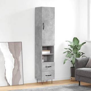 skab 34,5x34x180 cm konstrueret træ betongrå