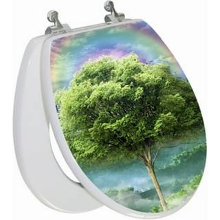 Topseat 3d vario scenarie rundt toilet s?de m/forkromet metal h?ngsler tr? s?soner