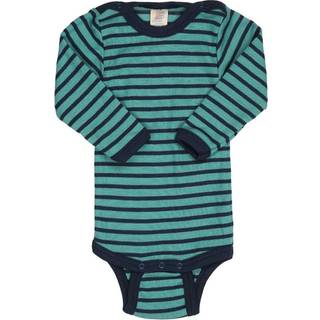 Engel Baby Body L/S mit Druckknöpfen geringelt Børn størrelse 74/80 farve blå/turkis