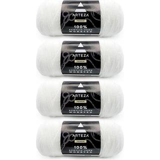 Arteza Akrylgarn til h?kling af 4 x 200 -G Skeins of Worsted Yarn til strikning af perleporte A001 Maskinvaskbar strikning H?klet forsyninger - B