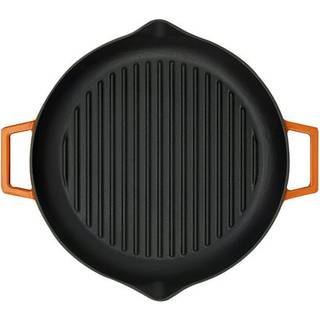 Grillpande, 26 cm, støbejern, orange farve - LAVA mærke