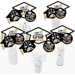 Big Dot of Happiness Law School Grad - Future Lawyer Graduation Party Centerpiece Sticks - Table Toppers - S?t p? 15