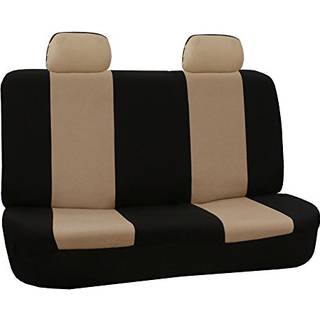 FH Group Car Seat Cover til bags?det beige klud - Universal Fit bageste s?deovertr?k til biler med solid b?nkbils?debeskytter til hunde og b?rns