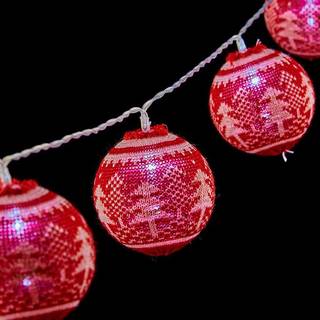 Krist+ Guirlande med LED-kugler 2 m Juletræ Ø 6 cm Rød Hvid