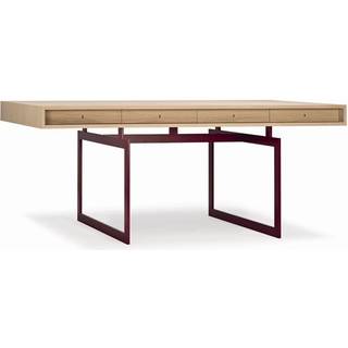 Karakter - Office Desk, Oak Top, Red Frame - Skriveborde - Bodil Kjær - RØD,Træ farvet - Metal/Træ
