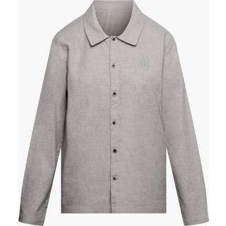 Calvin Klein Long Sleeve Button Down Flannel - Grey - Large