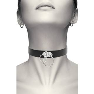 Coquette Hand Crafted Choker Double Ring 229293 Black
