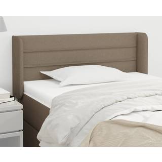 Sengegavl Med Kanter 83X16X78/128 Cm Stof - Gråbrun / 83 x 16 x 78/88 cm