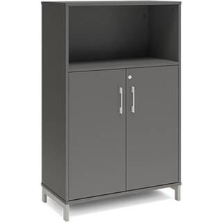 Office kontorskab 1275x800mm antracit med alugråt stel