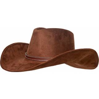 Cowboyhut braun im Wildleder Look