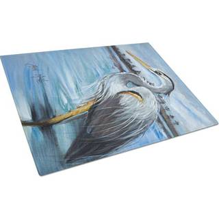 Caroline's Treasures JMK1148LCB Blue Heron Gazing Glass Cutting Board Stor dekorativt tempereret glas Køkkenskæring og serveringsplade Stor i sto