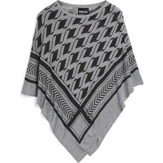 PIECES dame poncho PCNOVIS - Light Grey Melange - Onesize