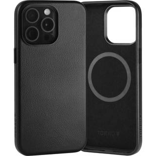 iPhone 15 Pro Max Slimline Leather Bumper Case (MagSafe Compatible) - Black