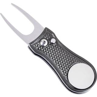 Mile High Life All Metal Foldbart Golf Divot Tool med pop-up-knap og magnetisk kuglemark?r (gr? knogler)