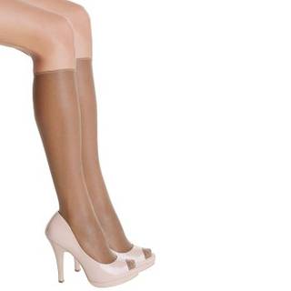 DIM 2-pak Sublim Voile Mi-Bas Knee-high - Brown - One Size
