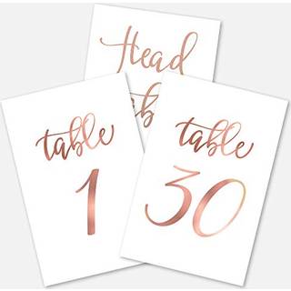 Merry Expressions Rose Gold Wedding Table Numbers 1-30 bryllupsdekorationer til modtagelse - 4x6 tommer dobbeltsidet
