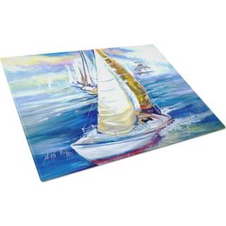 Caroline's Treasures JMK1073LCB Rock My Boat Sailboats Glass Cutting Board Stor dekorativt tempereret glas Køkkenskæring og serveringsplads Stor