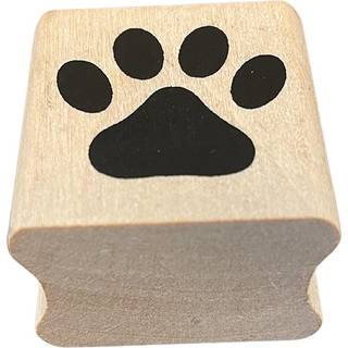 Paw Print Rubber Stamp p? tr?blok til stempling af h?ndv?rk Scrapbooking 1 tomme