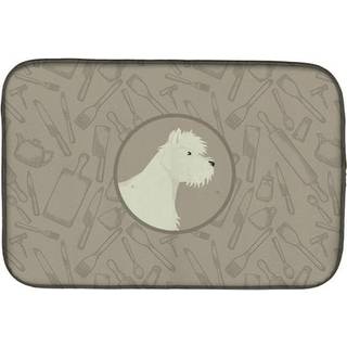 """" Caroline's Treasures CK2216DDM Westie in the Kitchen Dish-Drying-Mats 14x21 Multicolor """"