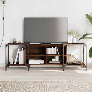tv-bord 153x37x50 cm konstrueret træ brun egetræsfarve