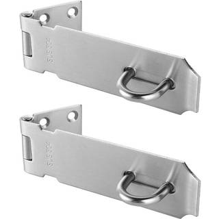 JQK Door Hasp Latch Lock 5 tommer Rustfrit st?l sikkerhedspakklock l?s b?rstet finish 2 Pack DL130-BN-P2