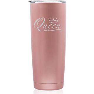 Rose Gold Double Wall Vacuum Isoleret rustfrit stål tumbler rejse krus dronning fancy (tynd 20 oz)