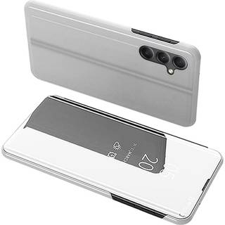 SKALO Samsung A34 5G Clear View Mirror Etui - Sølv