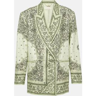 Zimmermann Matchmaker printed linen blazer - green - XS