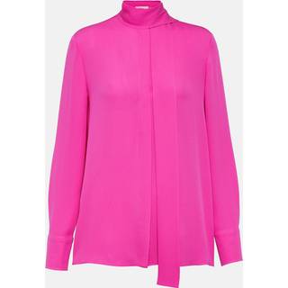 Valentino Tie-neck silk georgette blouse - pink - XXS