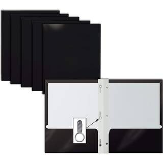 Better Office Products 25-Pack Glossy Black 8,5 x 11-tommer papirmapper med 3 metalspidser bogstavst?rrelse