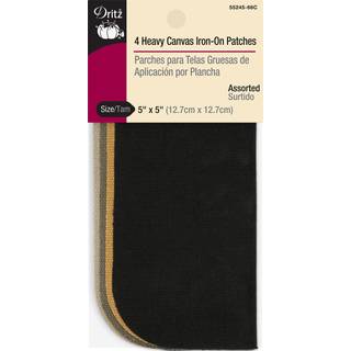 Dritz Heavy Canvas 5 X 5 4 Count Assorterede Iron-on Patches 5 med 5-tommer farver kan variere