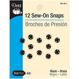 Dritz 80-40-1 Sew-on snaps sort st?rrelse 40 12-t?lling