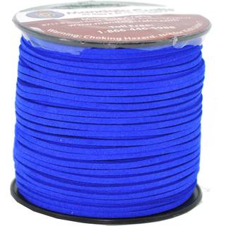 Mandala Crafts 100 meter 265 mm koboltbl? faux ruskind - flad vegansk l?derledning til smykker, der fremstiller perler - l?derstrengskord l?derbl