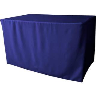 La Linen Polyester Poplin Fitted Tabge 48 """" L X 24 """" W X 30 """" H Royal Blue